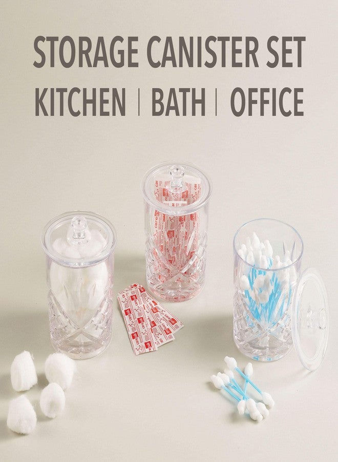 غودينغر مجموعة برطمانات تخزين جودينجر مع أغطية، مجموعة علب تخزين، برطمانات صيدلية، برطمان حلوى، علبة قهوة، حامل أعواد قطنية، إكسسوارات حمام، إكسسوارات مطبخ، أكريليك مقاوم للكسر - 11 أونصة، مجموعة من 3 قطع - Image 4